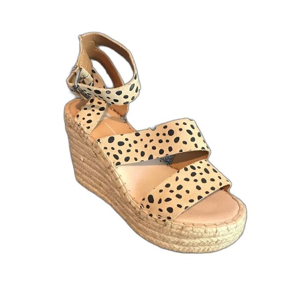 Dolce Vita Sandals Woman’s Size 9M Beige Suede Polka Dot Ankle Strap Espadrille - Picture 2 of 10